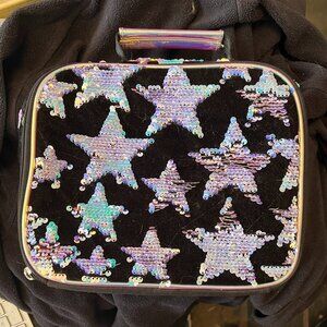 Justice Lunchbox -  Black Satin & Iridescent Sequin Stars